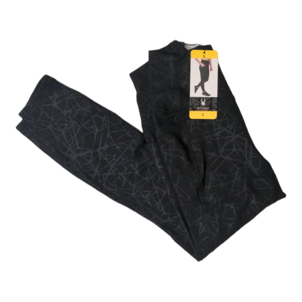 Spyder Active Women's Performance High Rise Leggings Black Web Print Small S